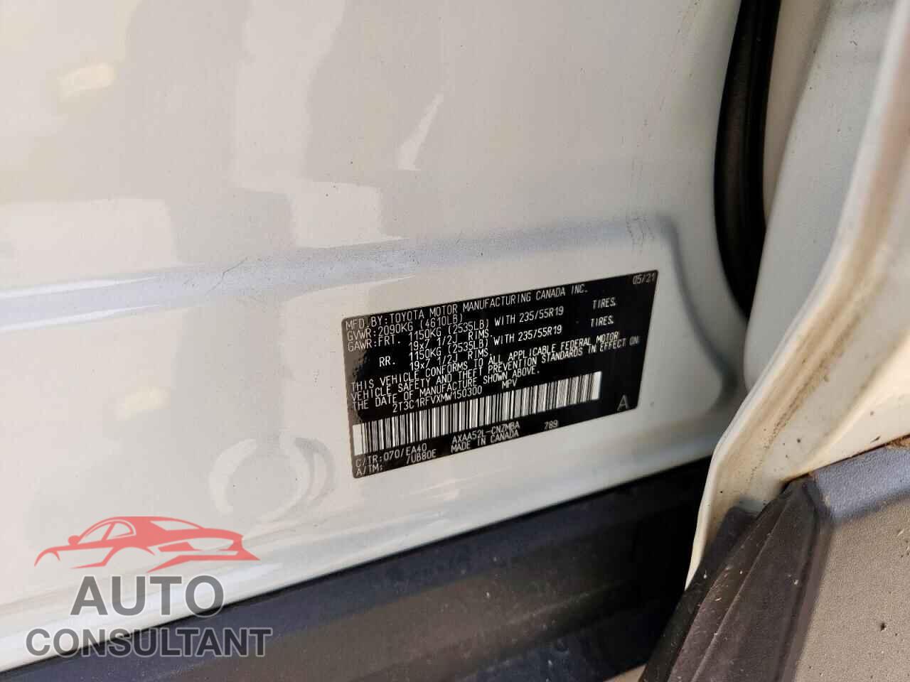 TOYOTA RAV4 2021 - 2T3C1RFVXMW150300