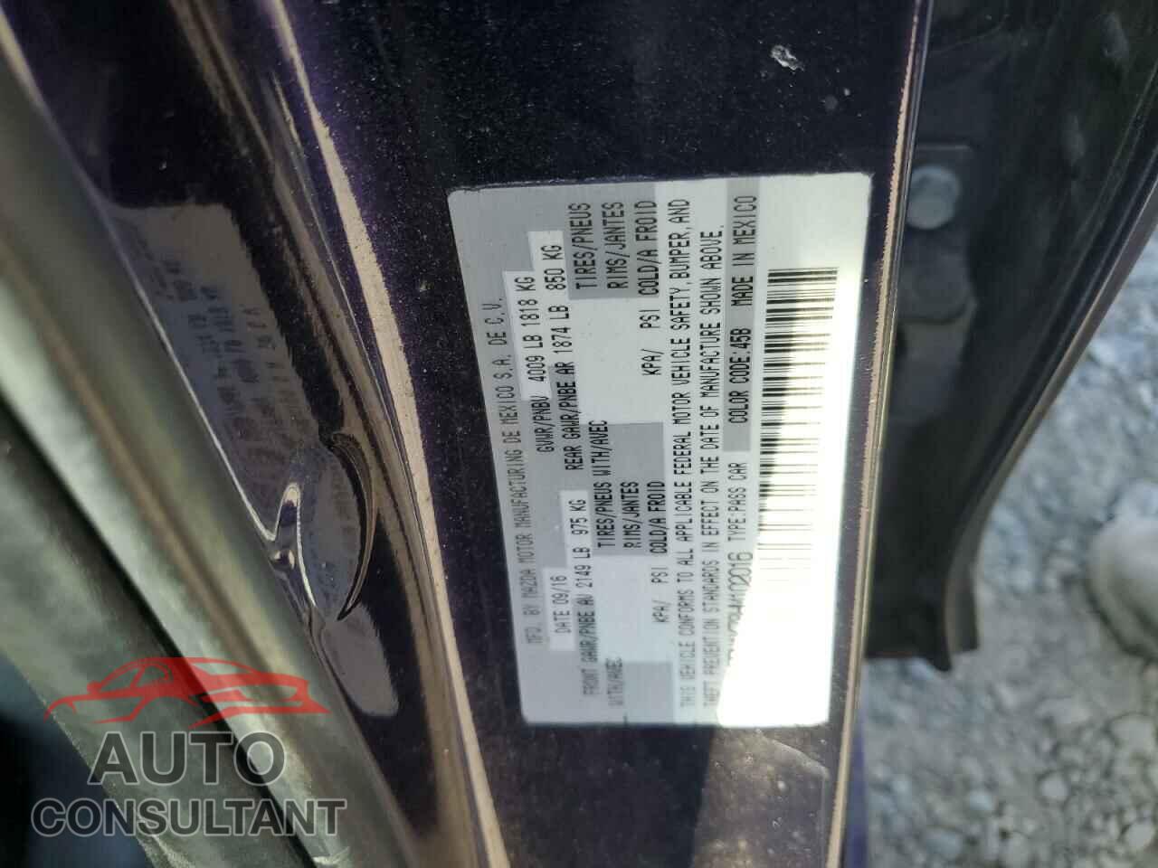 MAZDA 3 2017 - 3MZBN1K78HM102016