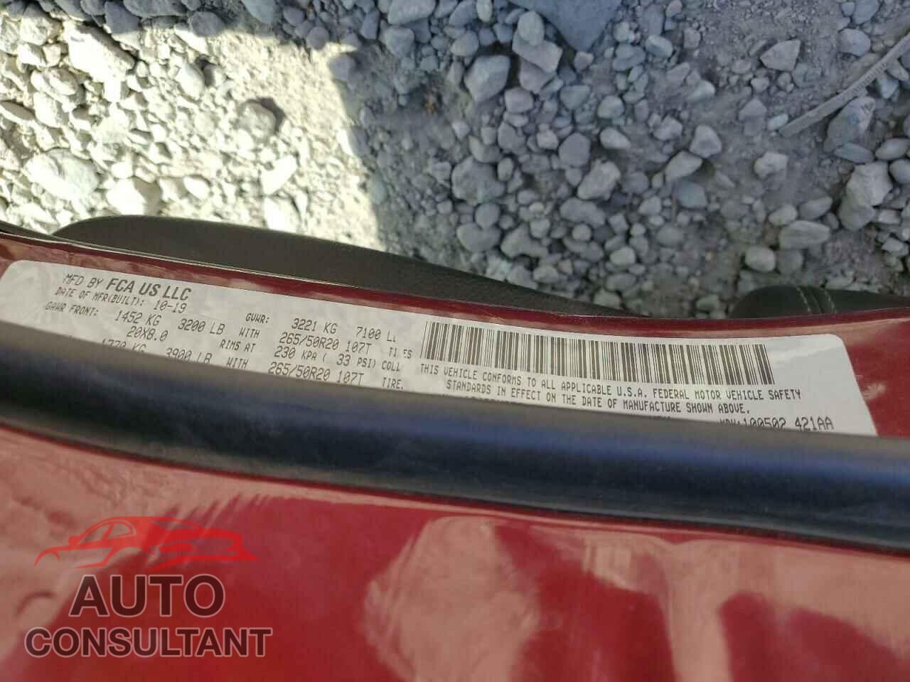 DODGE DURANGO 2020 - 1C4SDHCT3LC166405