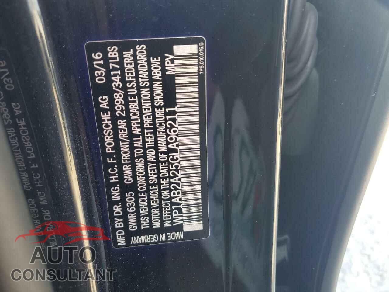 PORSCHE CAYENNE 2016 - WP1AB2A25GLA96211