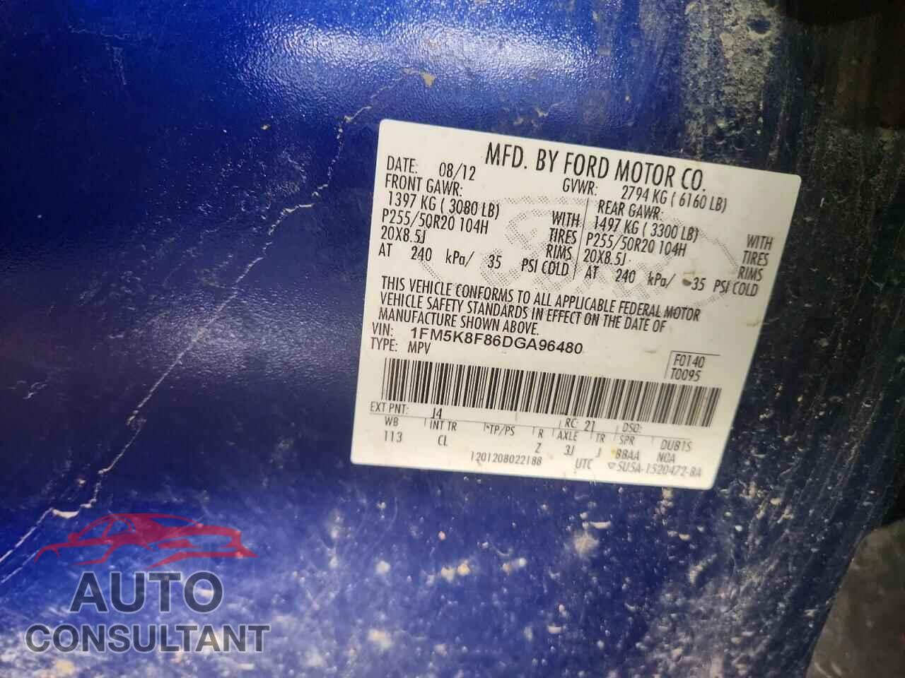 FORD EXPLORER 2013 - 1FM5K8F86DGA96480