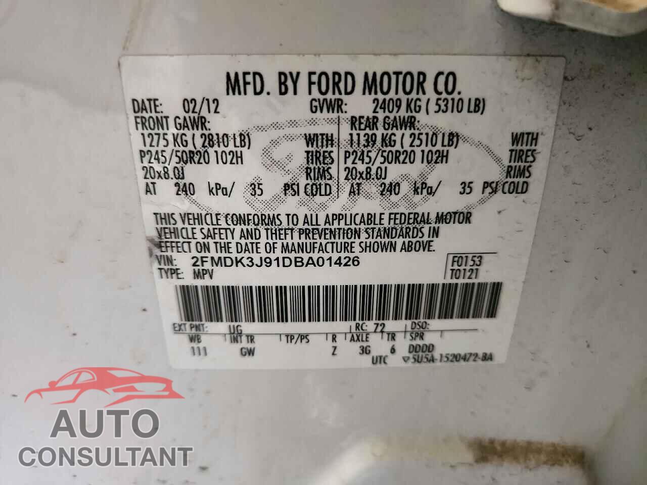 FORD EDGE 2013 - 2FMDK3J91DBA01426