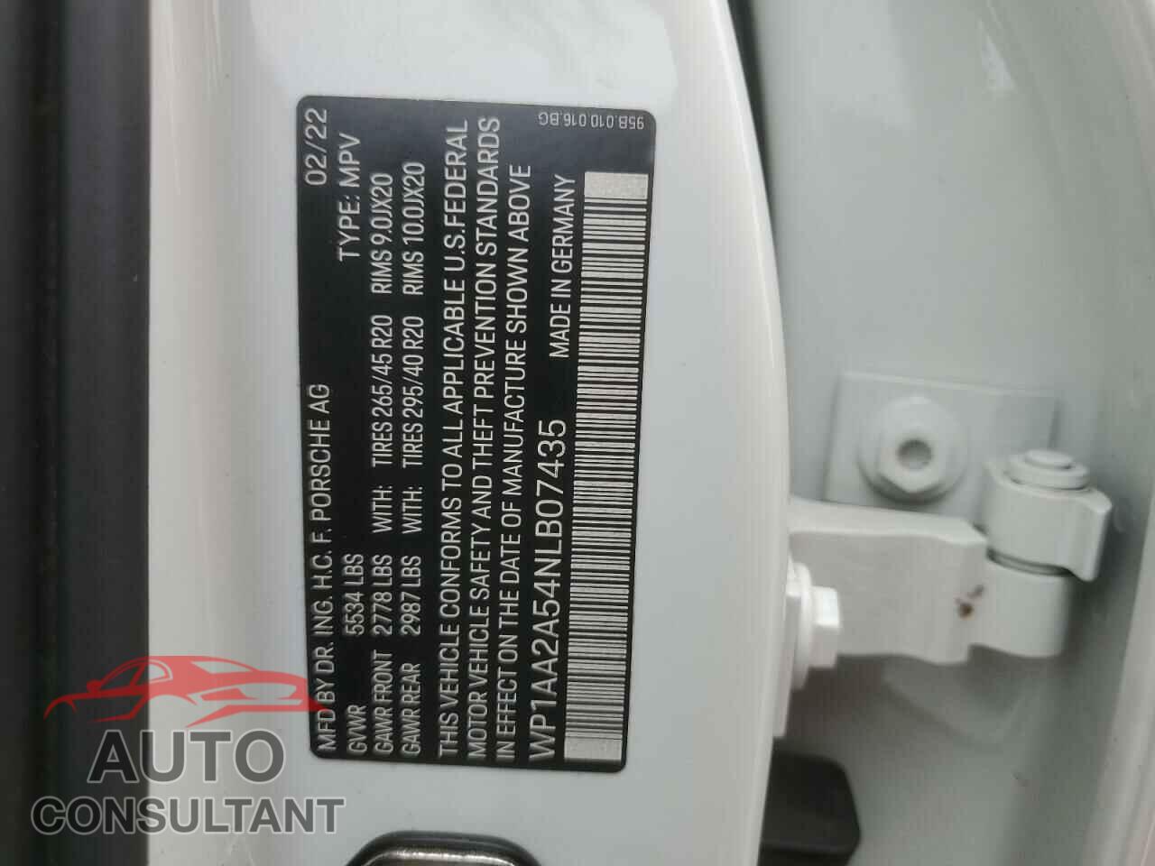 PORSCHE MACAN 2022 - WP1AA2A54NLB07435