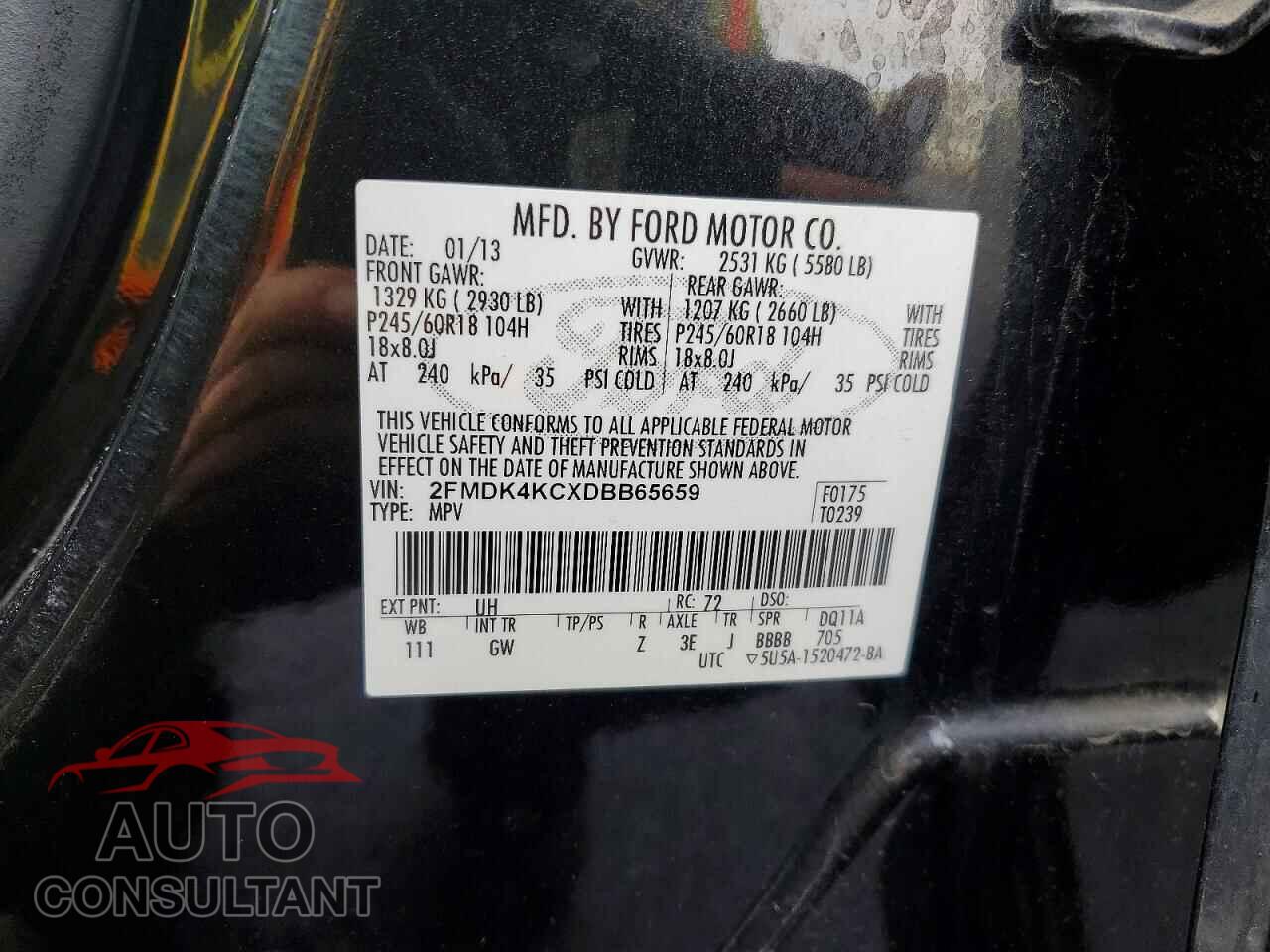 FORD EDGE 2013 - 2FMDK4KCXDBB65659