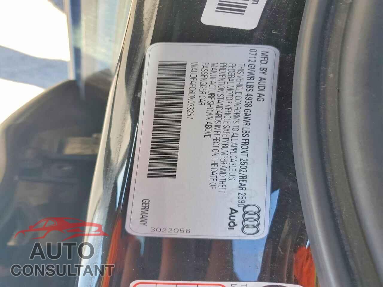 AUDI A6 2013 - WAUDFAFC6DN033257