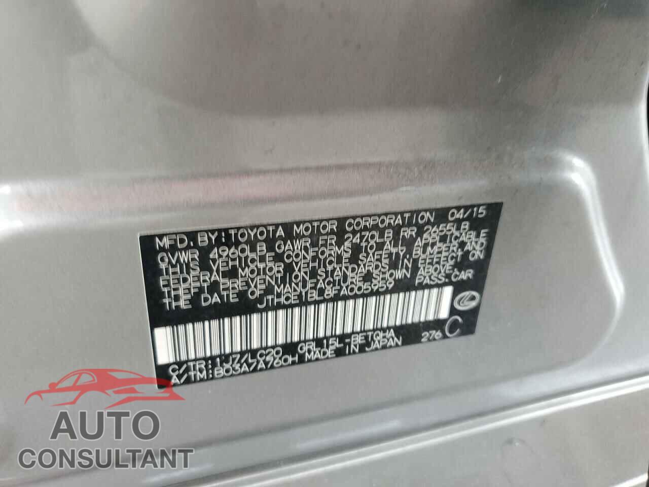 LEXUS GS350 2015 - JTHCE1BL8FA005959