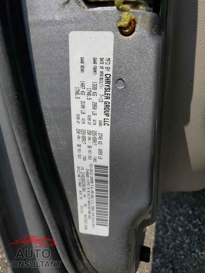 DODGE CARAVAN 2013 - 2C4RDGBG5DR819841