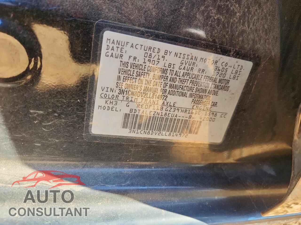 NISSAN VERSA 2020 - 3N1CN8DV2LL814972