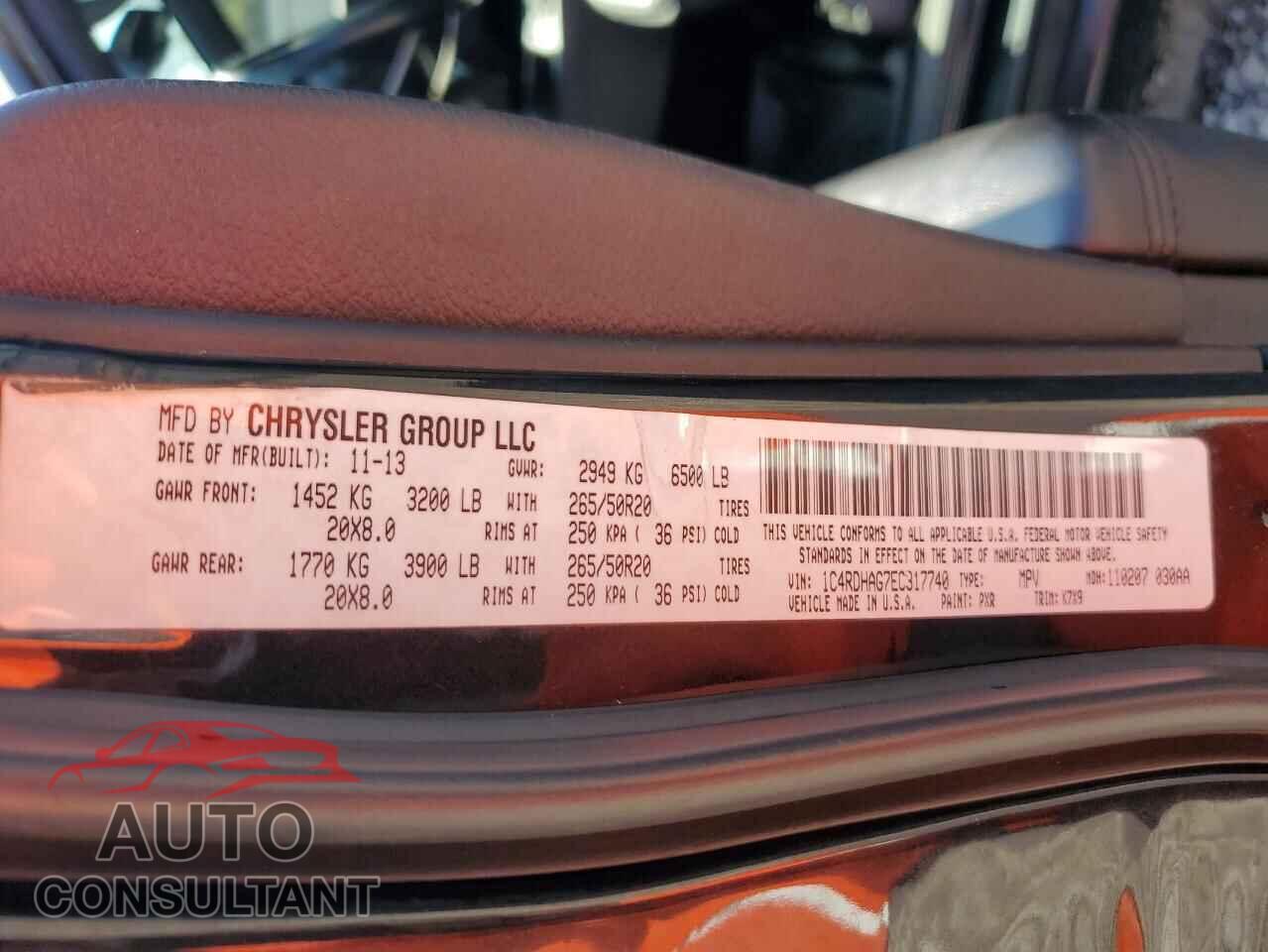 DODGE DURANGO 2014 - 1C4RDHAG7EC317740
