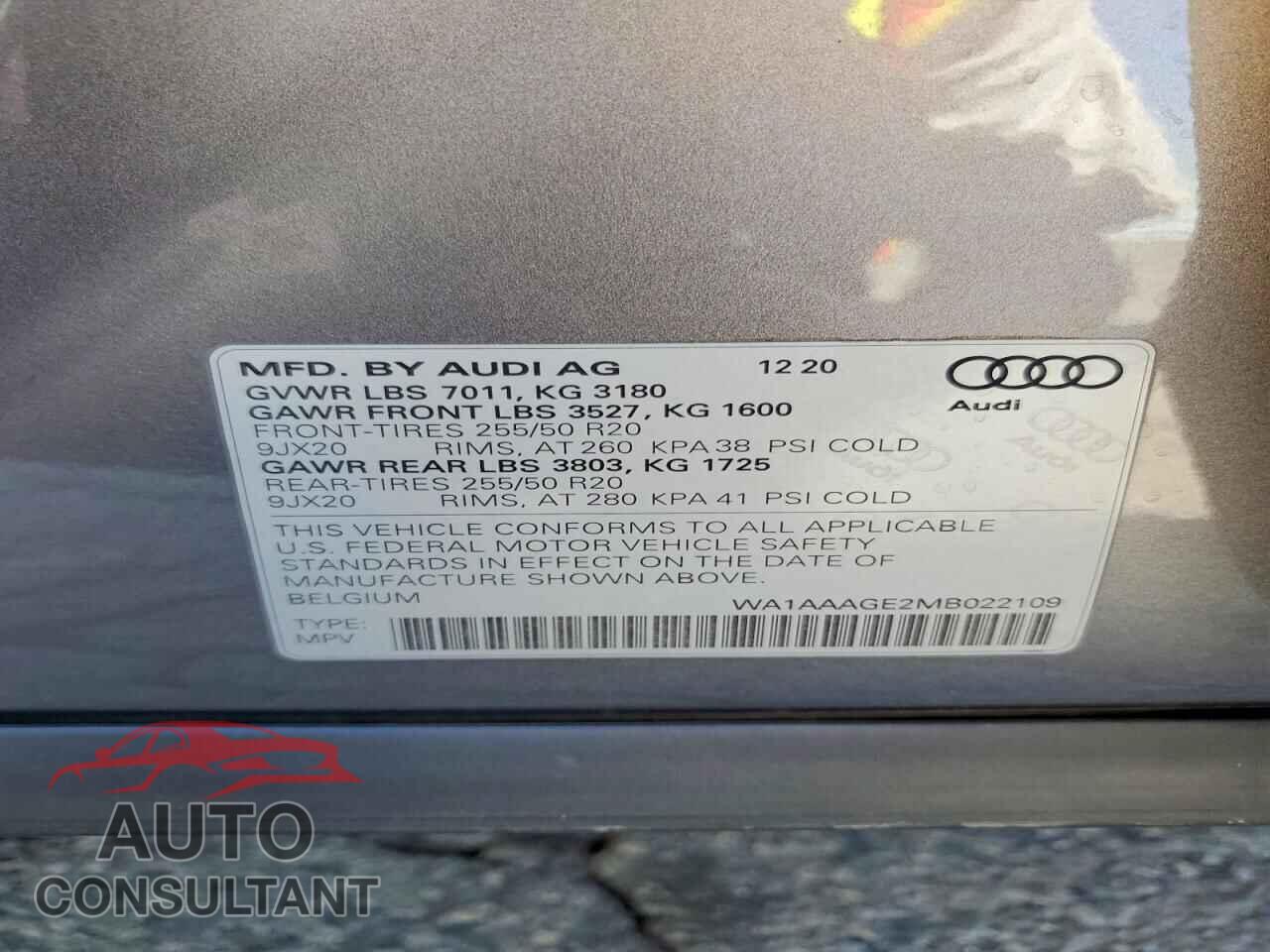 AUDI E-TRON 2021 - WA1AAAGE2MB022109