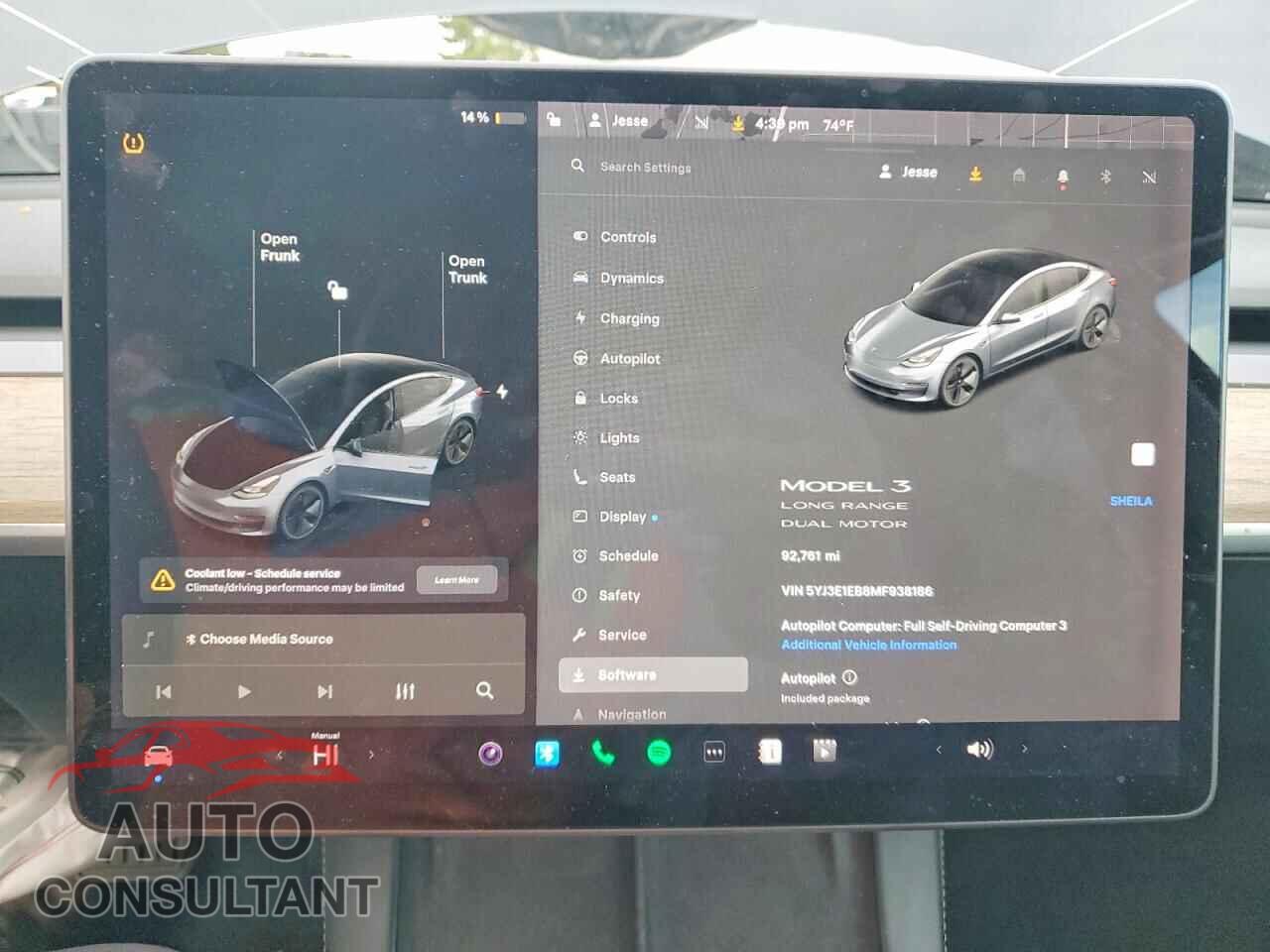 TESLA MODEL 3 2021 - 5YJ3E1EB8MF938186