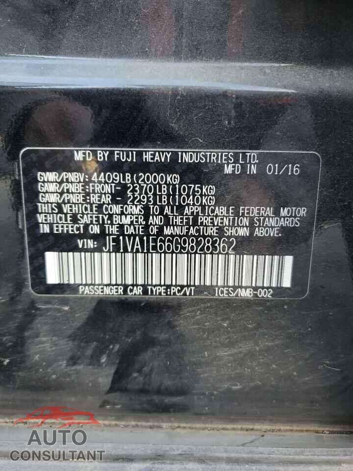 SUBARU WRX 2016 - JF1VA1E66G9828362