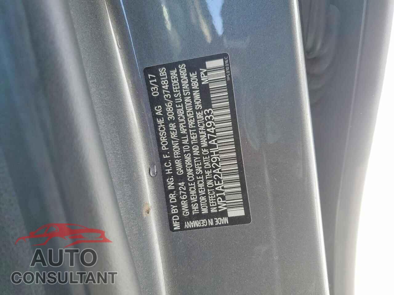 PORSCHE CAYENNE 2017 - WP1AE2A29HLA74933