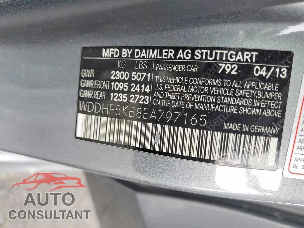 MERCEDES-BENZ E-CLASS 2014 - WDDHF5KB8EA797165