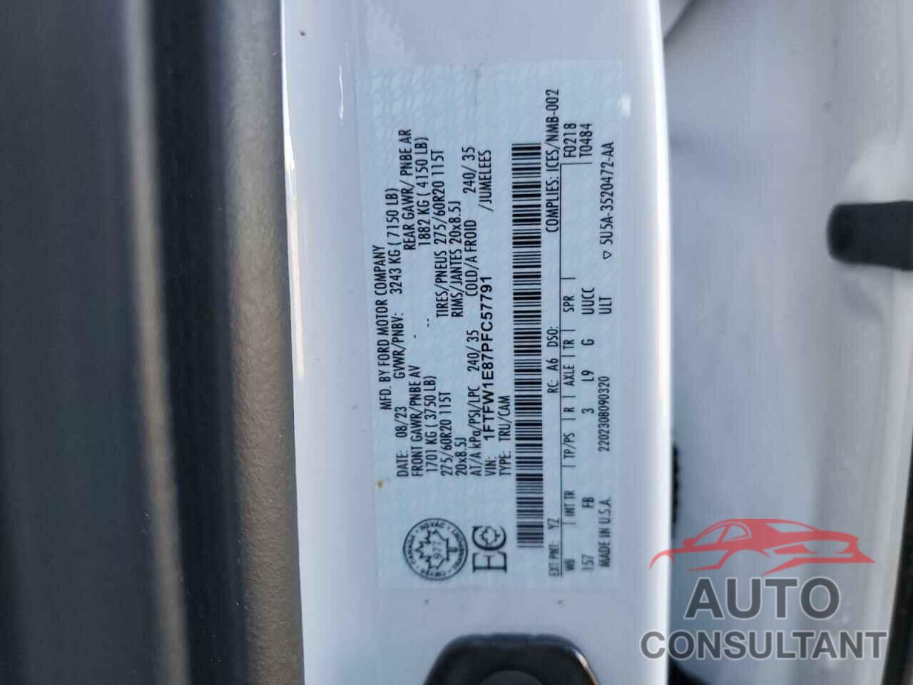 FORD F-150 2023 - 1FTFW1E87PFC57791