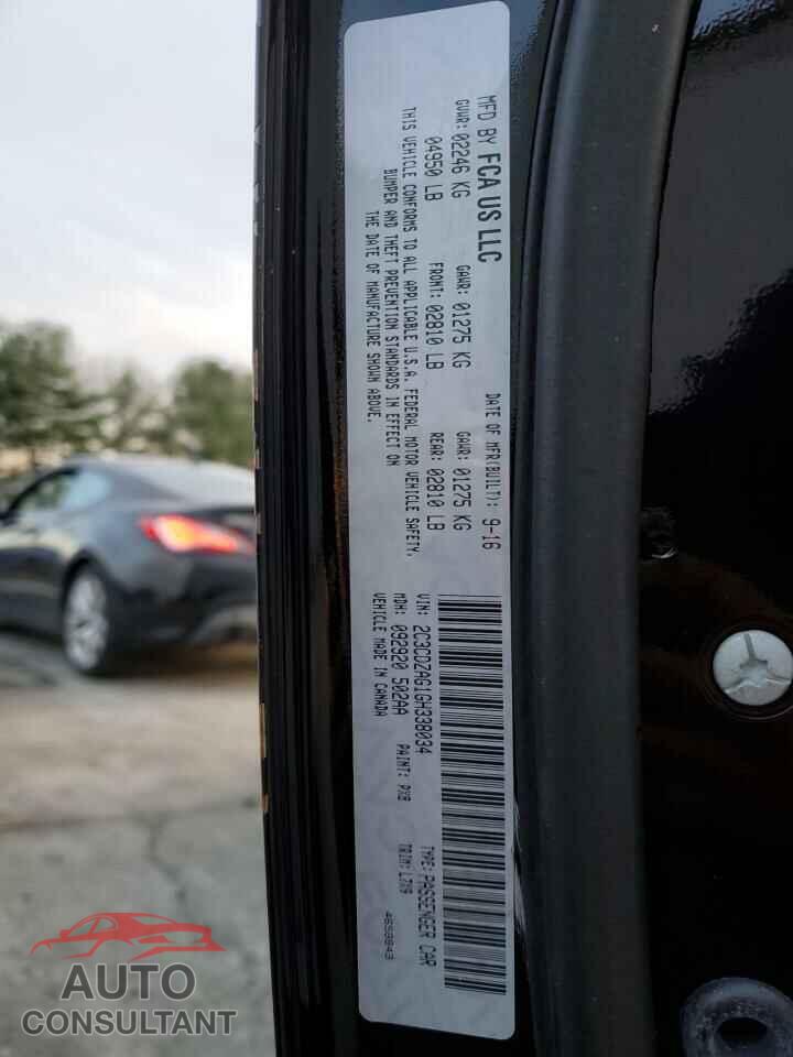 DODGE CHALLENGER 2016 - 2C3CDZAG1GH338034