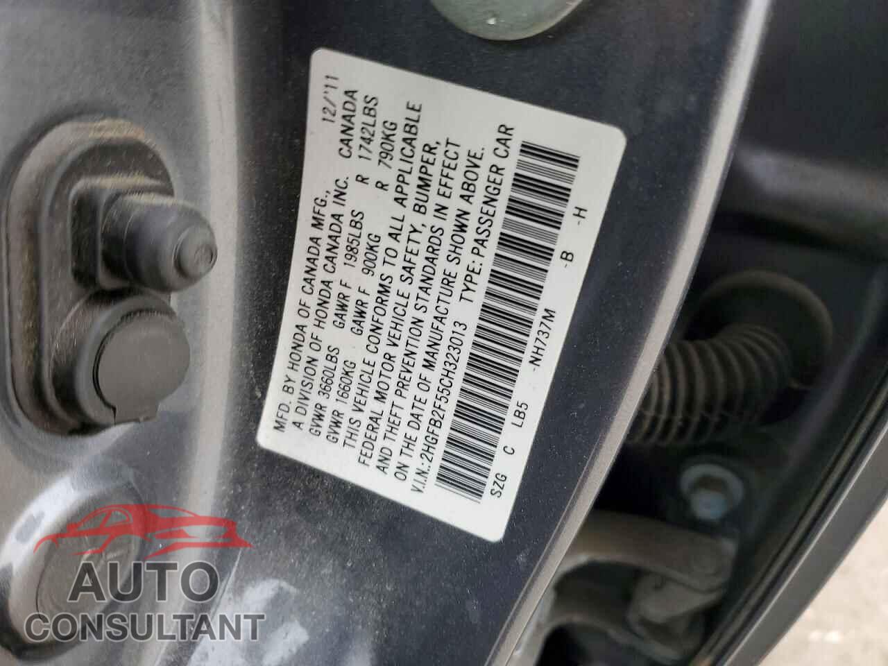 HONDA CIVIC 2012 - 2HGFB2F55CH323013