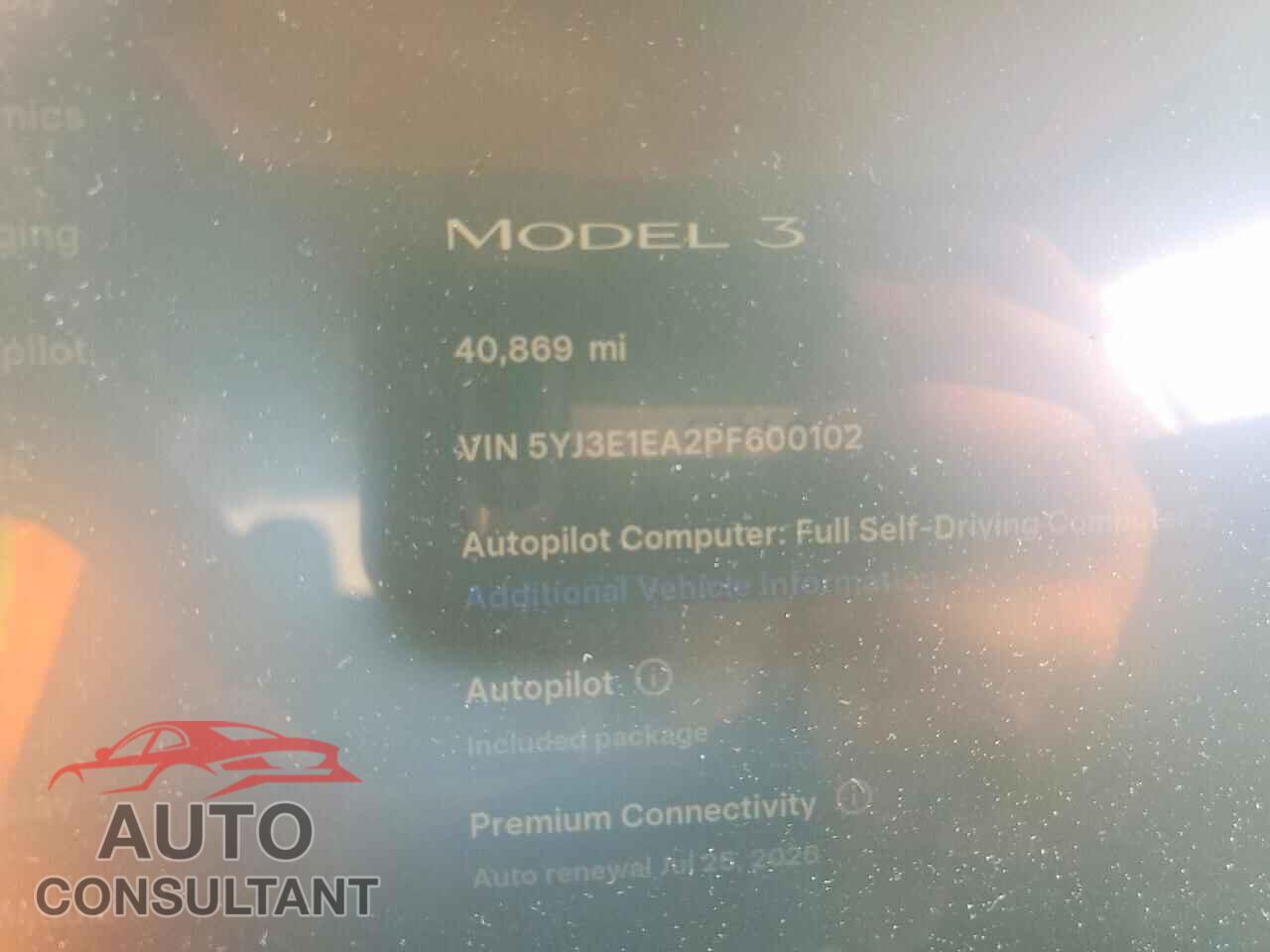 TESLA MODEL 3 2023 - 5YJ3E1EA2PF600102