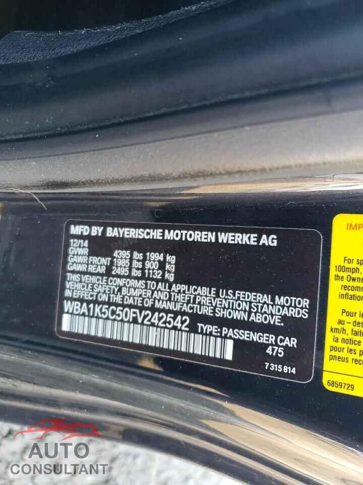BMW 2 SERIES 2015 - WBA1K5C50FV242542