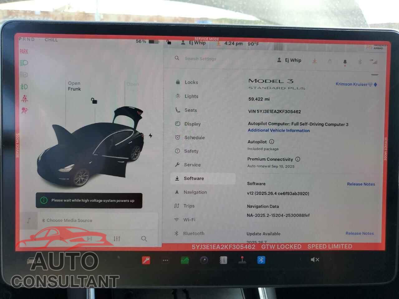 TESLA MODEL 3 2019 - 5YJ3E1EA2KF305462