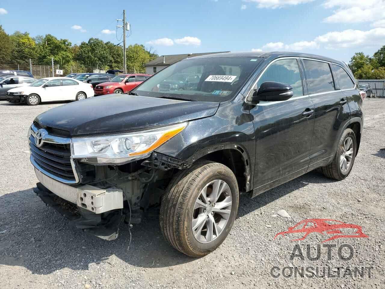 TOYOTA HIGHLANDER 2015 - 5TDBKRFH2FS105391