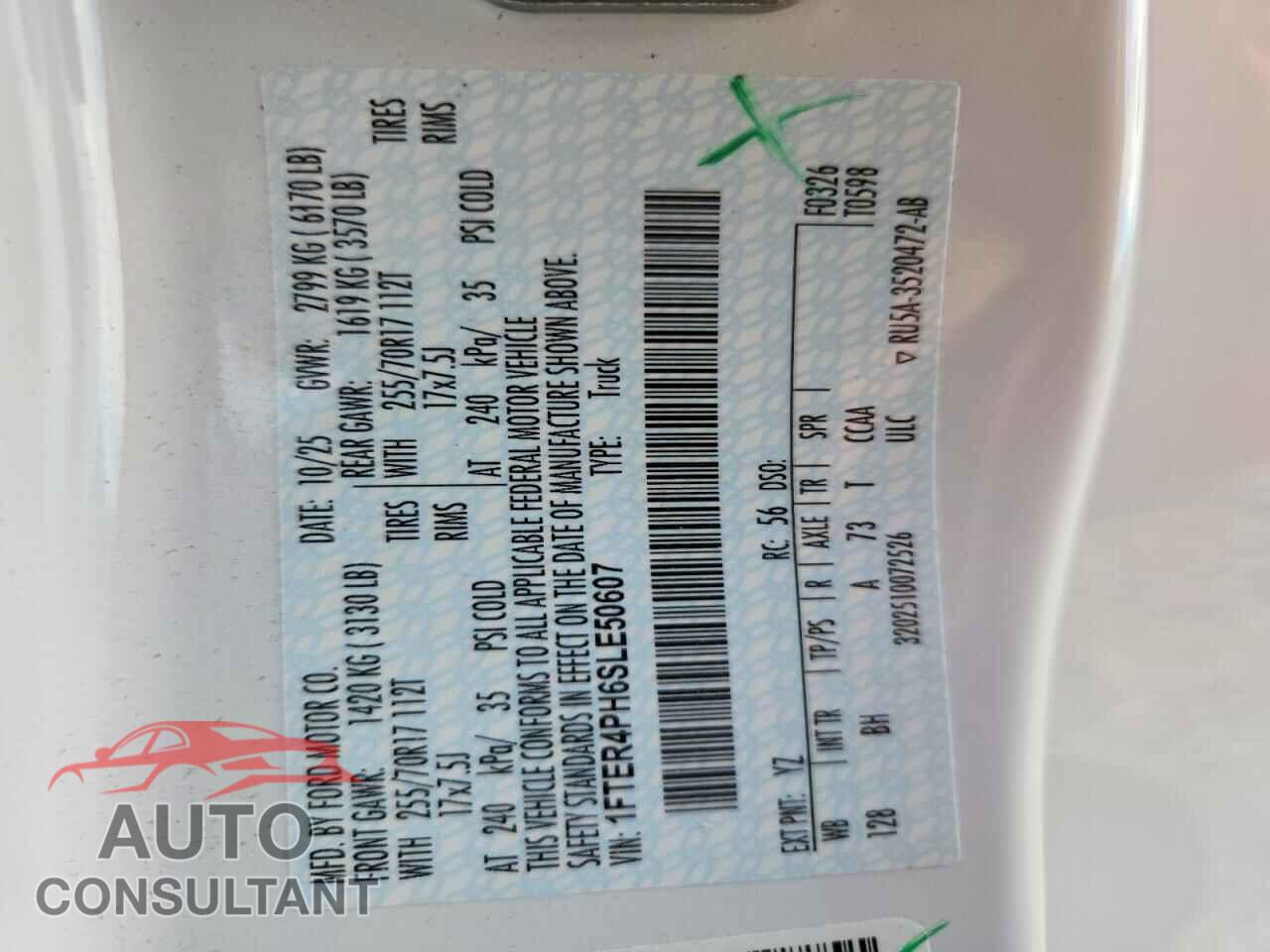 FORD RANGER 2025 - 1FTER4PH6SLE50607
