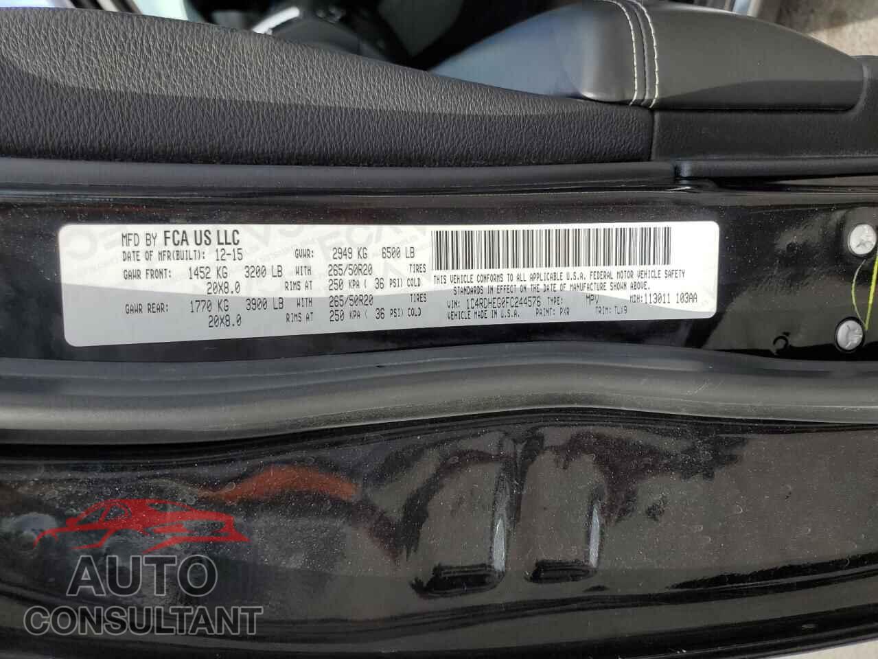 DODGE DURANGO 2015 - 1C4RDHEG0FC244576