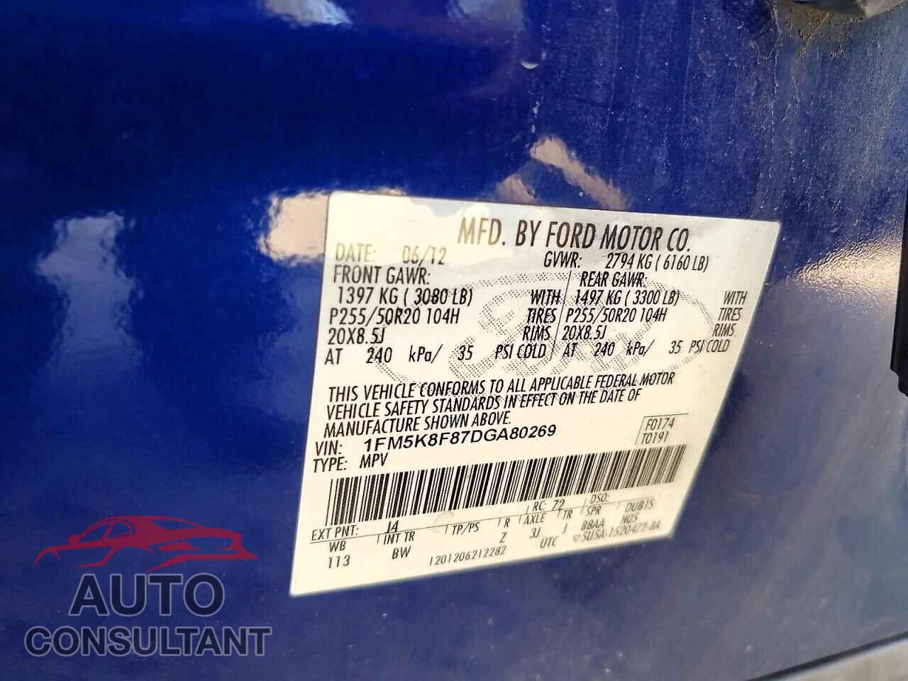 FORD EXPLORER 2013 - 1FM5K8F87DGA80269