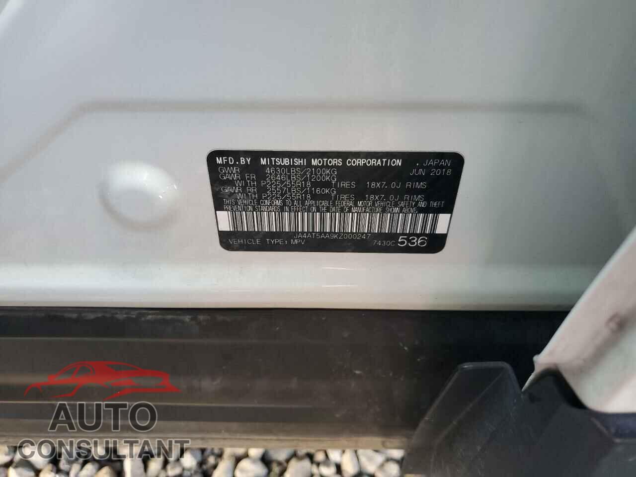 MITSUBISHI ECLIPSE 2019 - JA4AT5AA9KZ000247