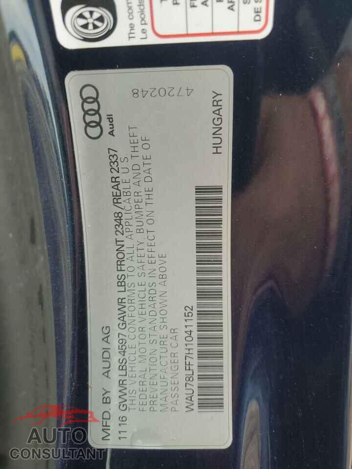 AUDI A3 2017 - WAU78LFF7H1041152
