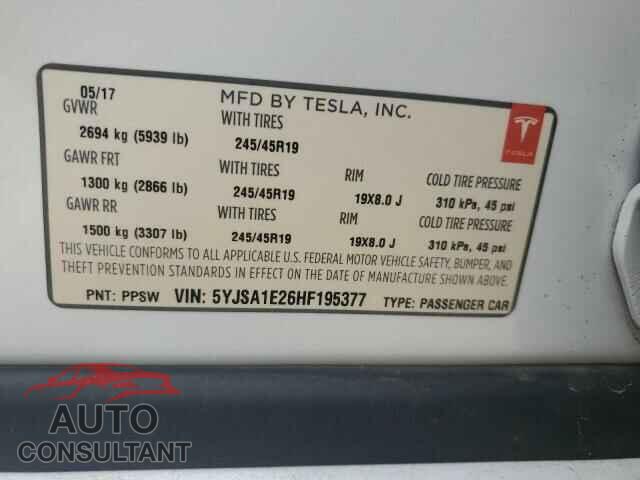 TESLA MODEL S 2017 - 5YJSA1E26HF195377