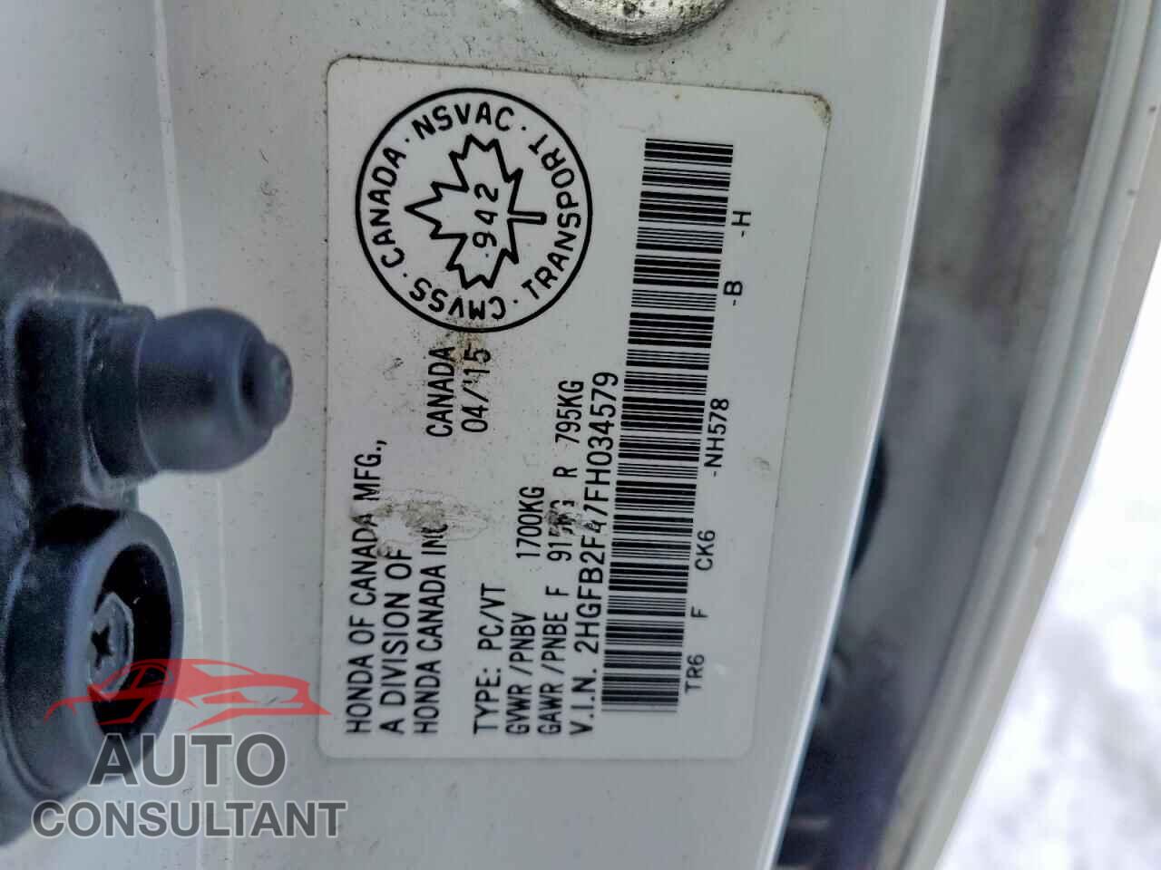 HONDA CIVIC 2015 - 2HGFB2F47FH034579