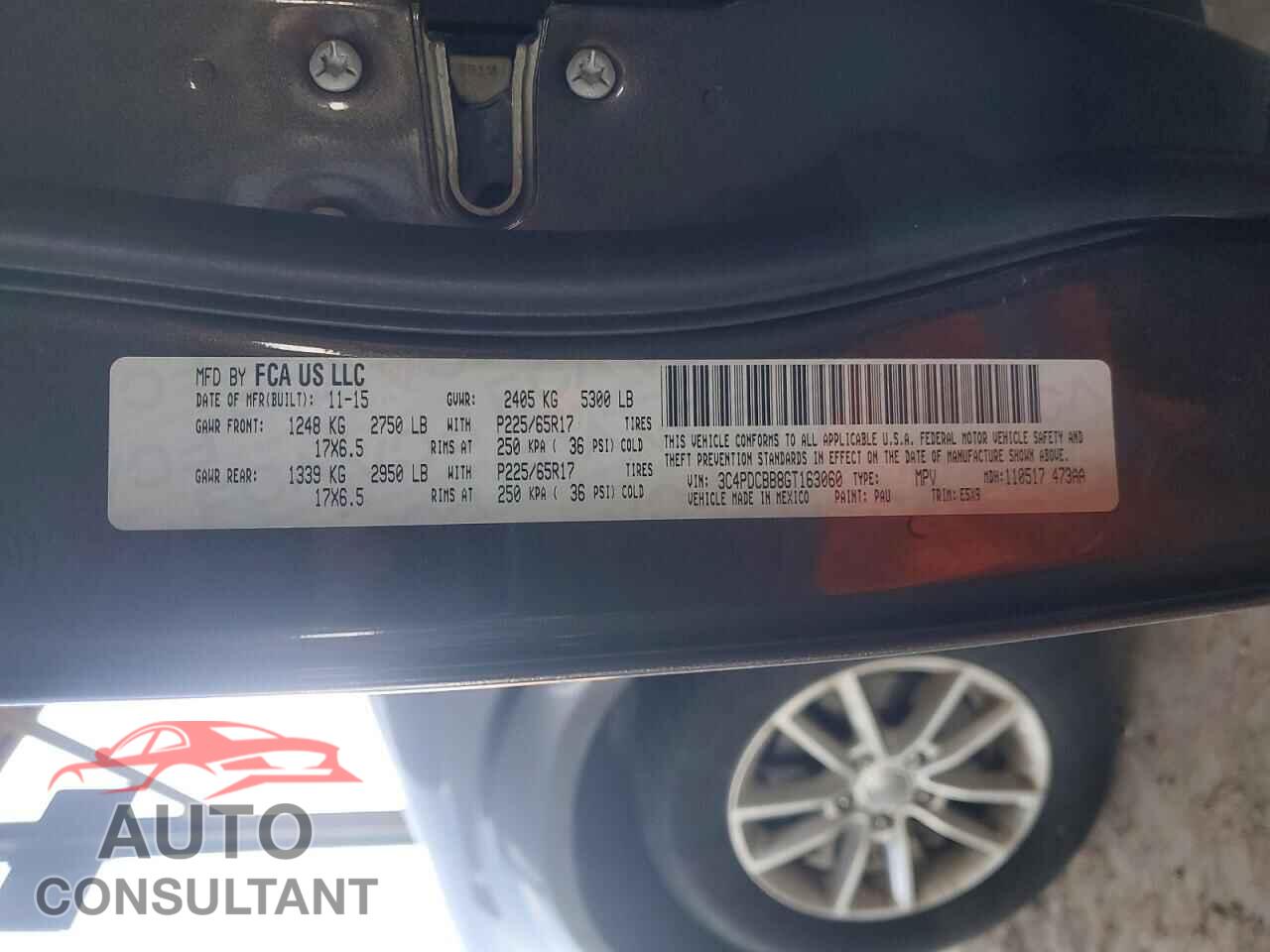 DODGE JOURNEY 2016 - 3C4PDCBB8GT163060