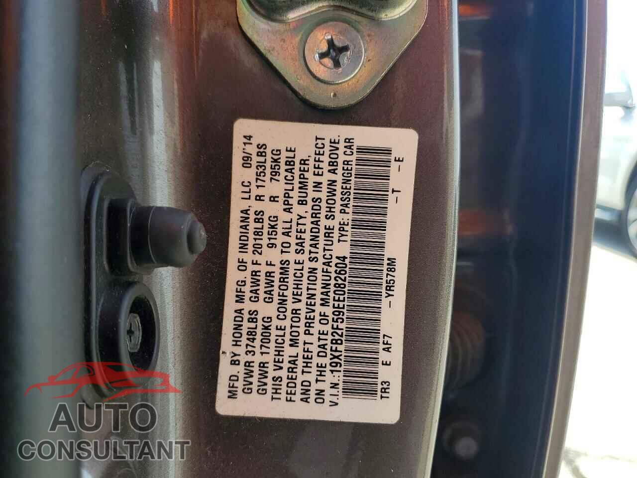 HONDA CIVIC 2014 - 19XFB2F59EE082604
