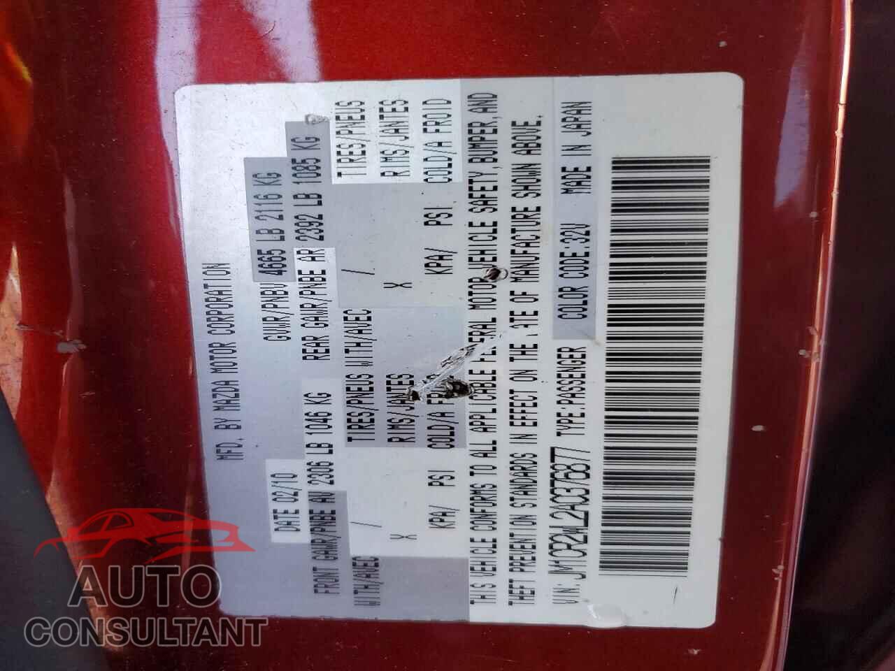 MAZDA 5 2010 - JM1CR2WL2A0376877