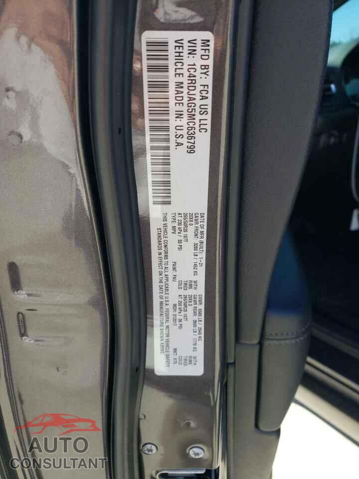 DODGE DURANGO 2021 - 1C4RDJAG5MC636799