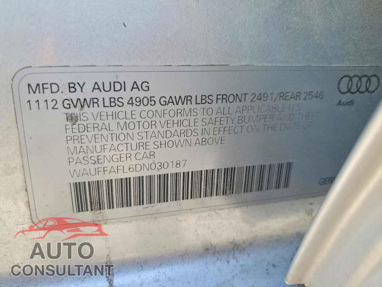 AUDI A4 2013 - WAUFFAFL6DN030187