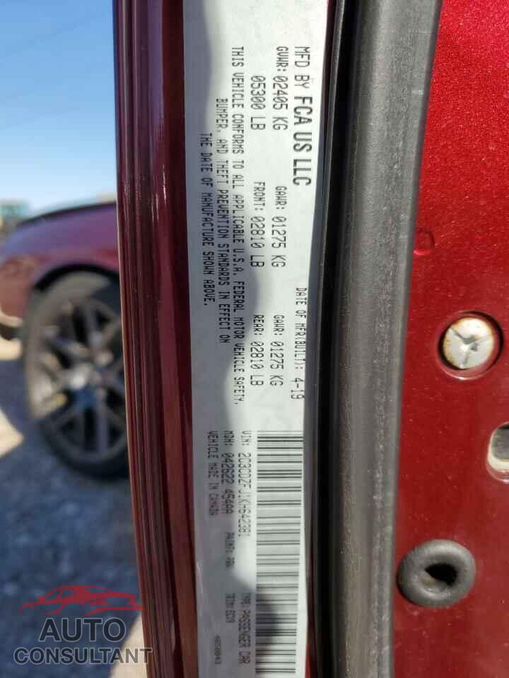 DODGE CHALLENGER 2019 - 2C3CDZFJ1KH642381