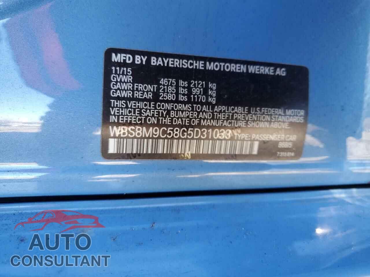 BMW M3 2016 - WBS8M9C58G5D31033