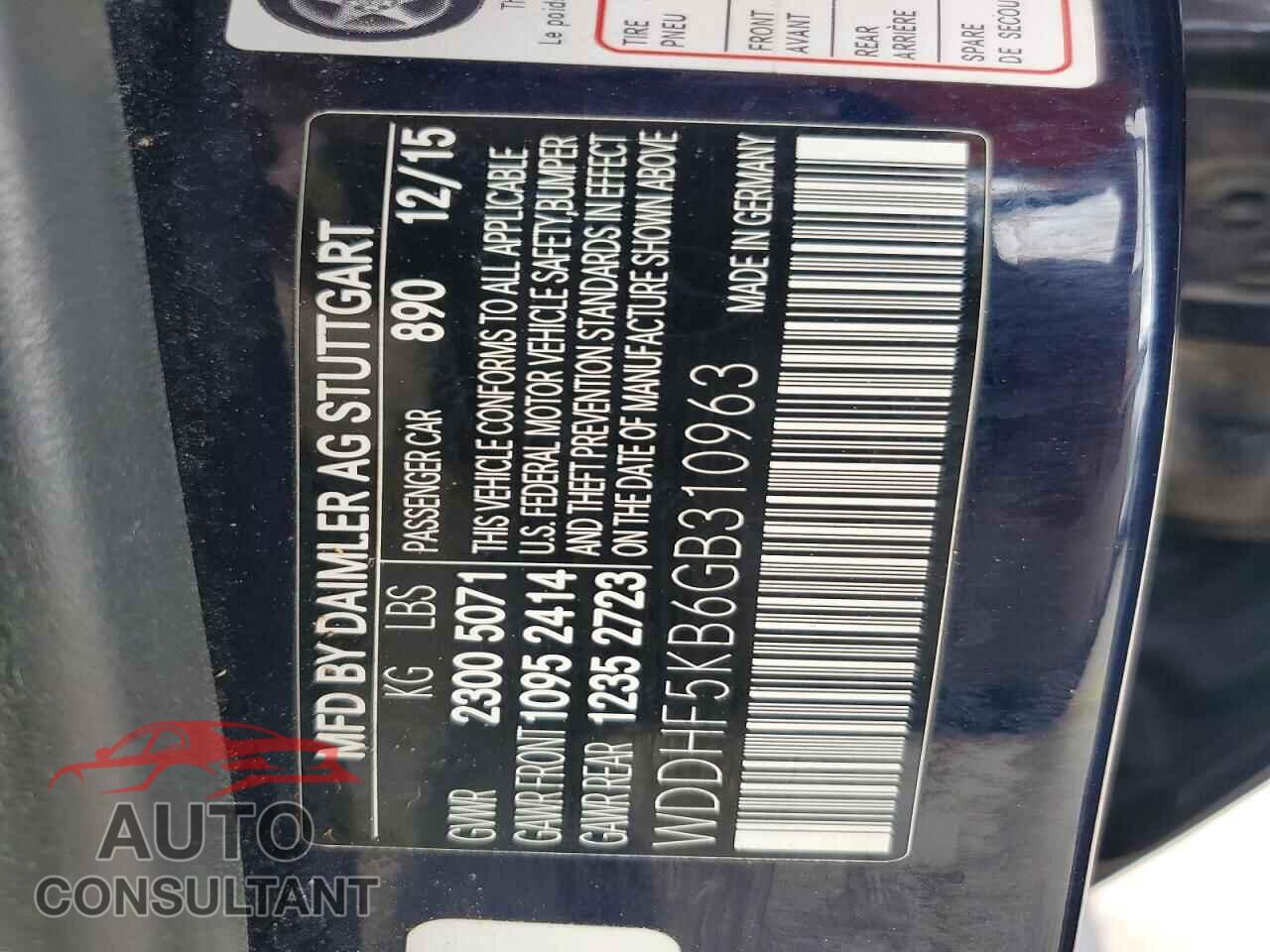 MERCEDES-BENZ E-CLASS 2016 - WDDHF5KB6GB310963