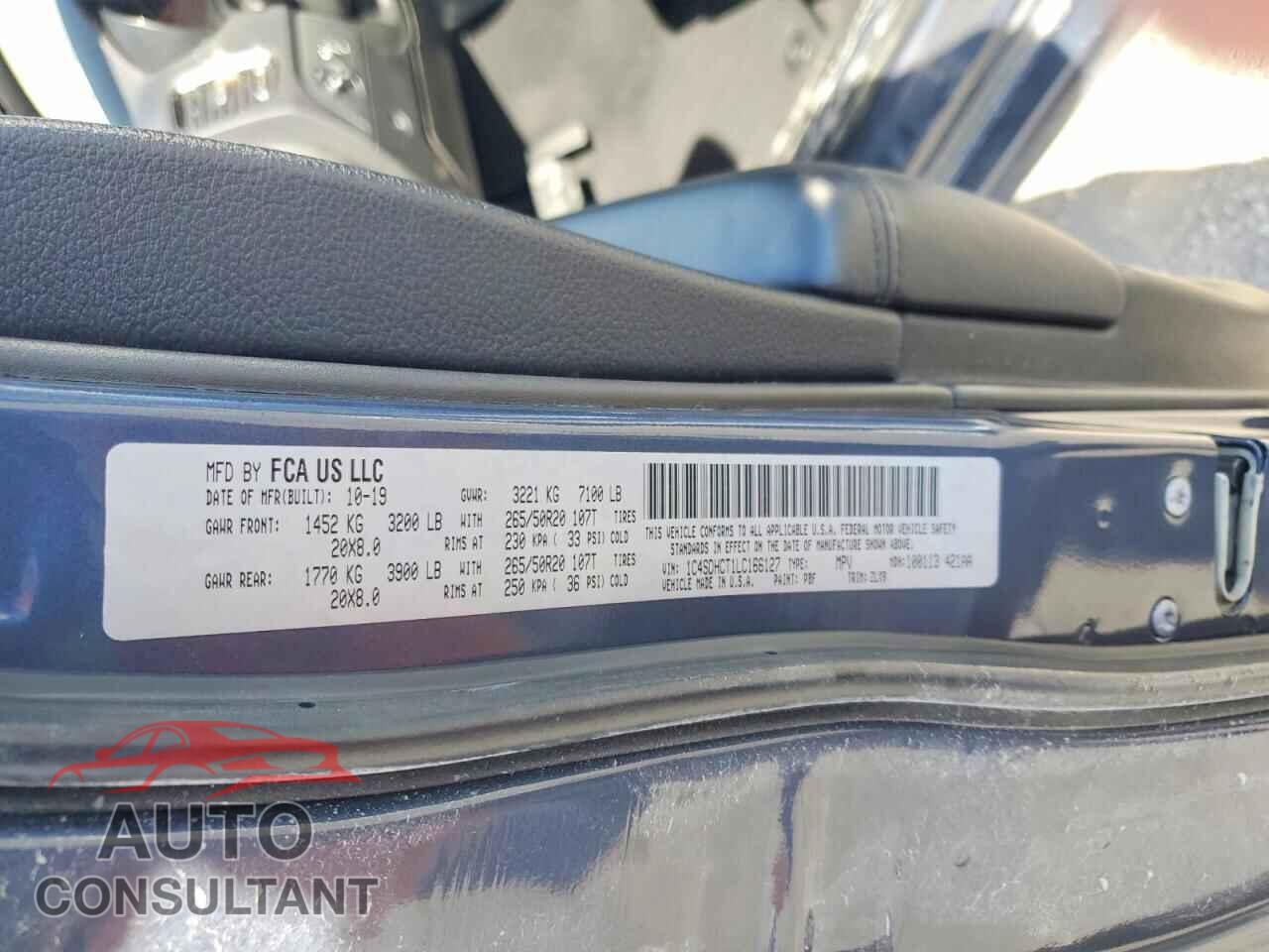 DODGE DURANGO 2020 - 1C4SDHCT1LC166127