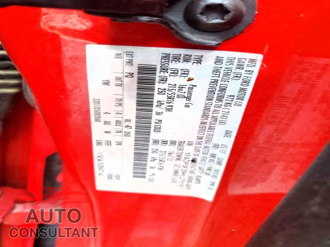 FORD FOCUS 2017 - 1FADP3F29HL276197