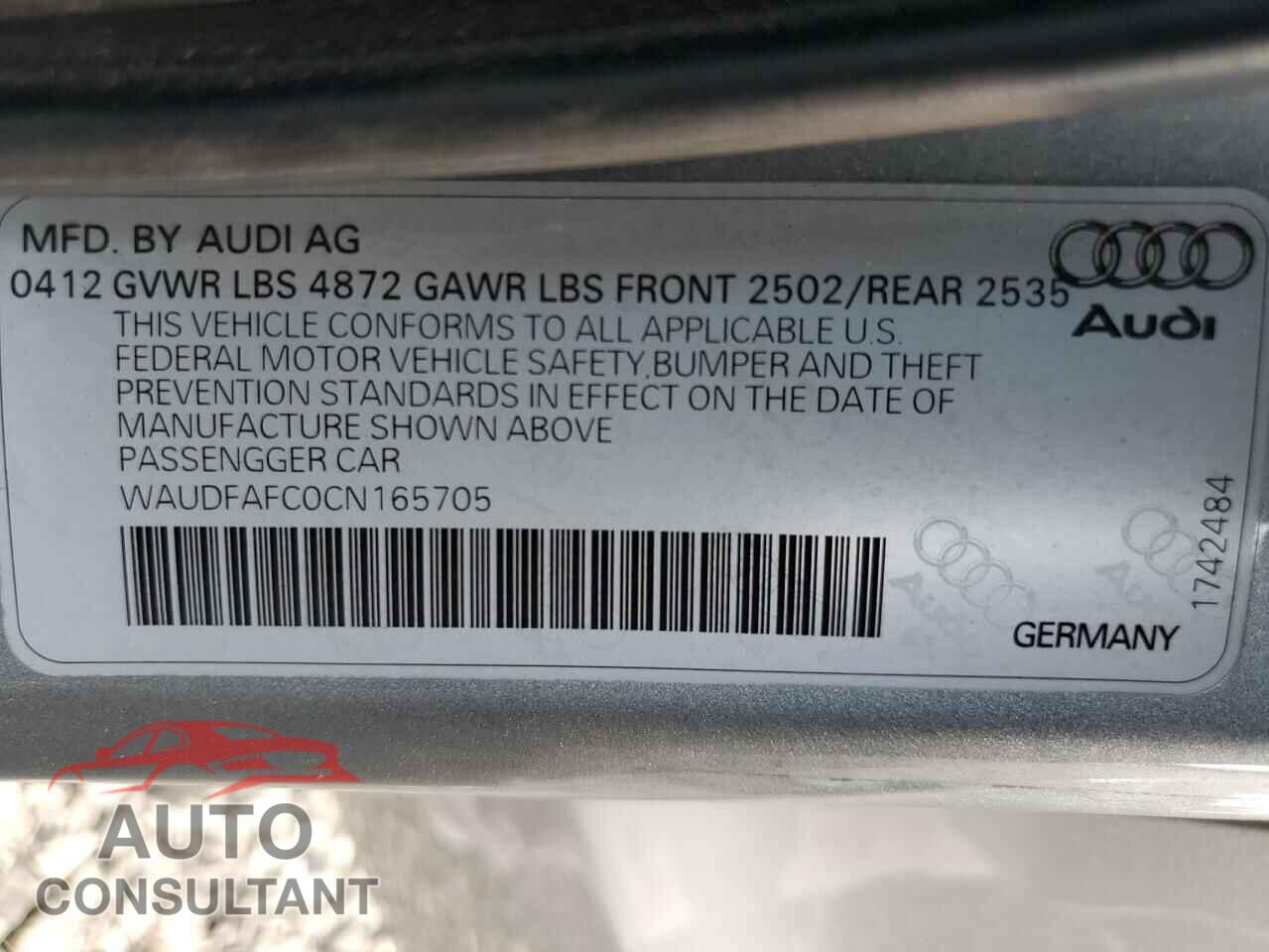 AUDI A6 2012 - WAUDFAFC0CN165705