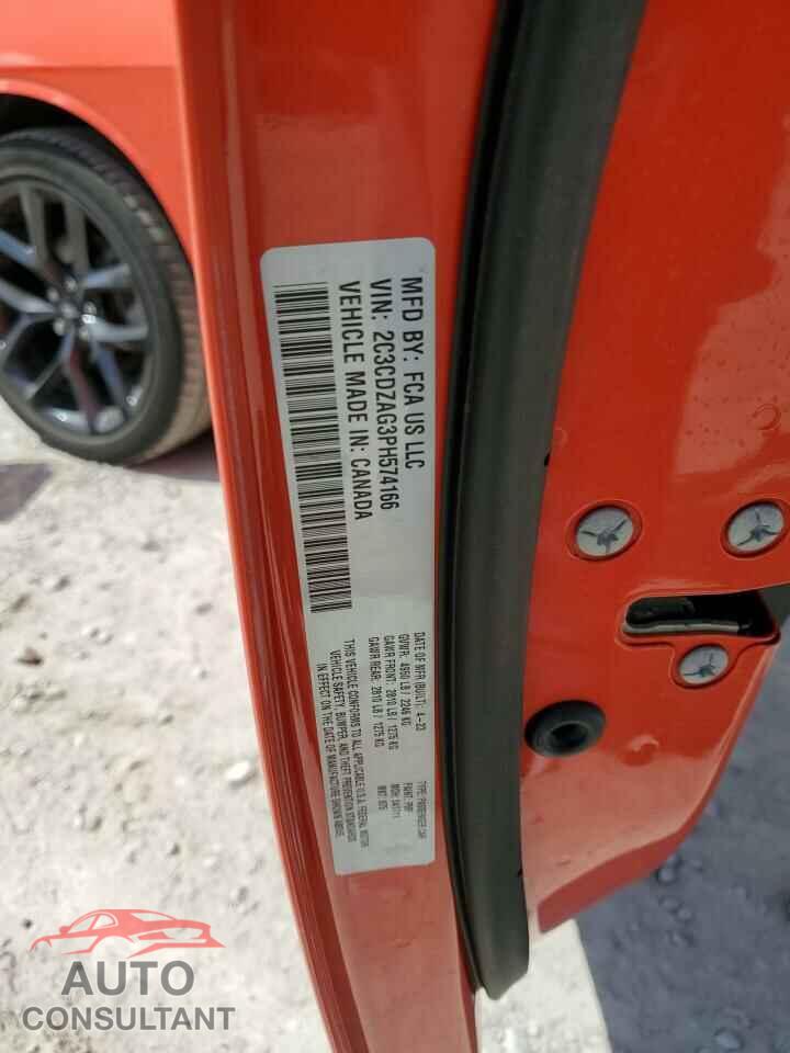 DODGE CHALLENGER 2023 - 2C3CDZAG3PH574166