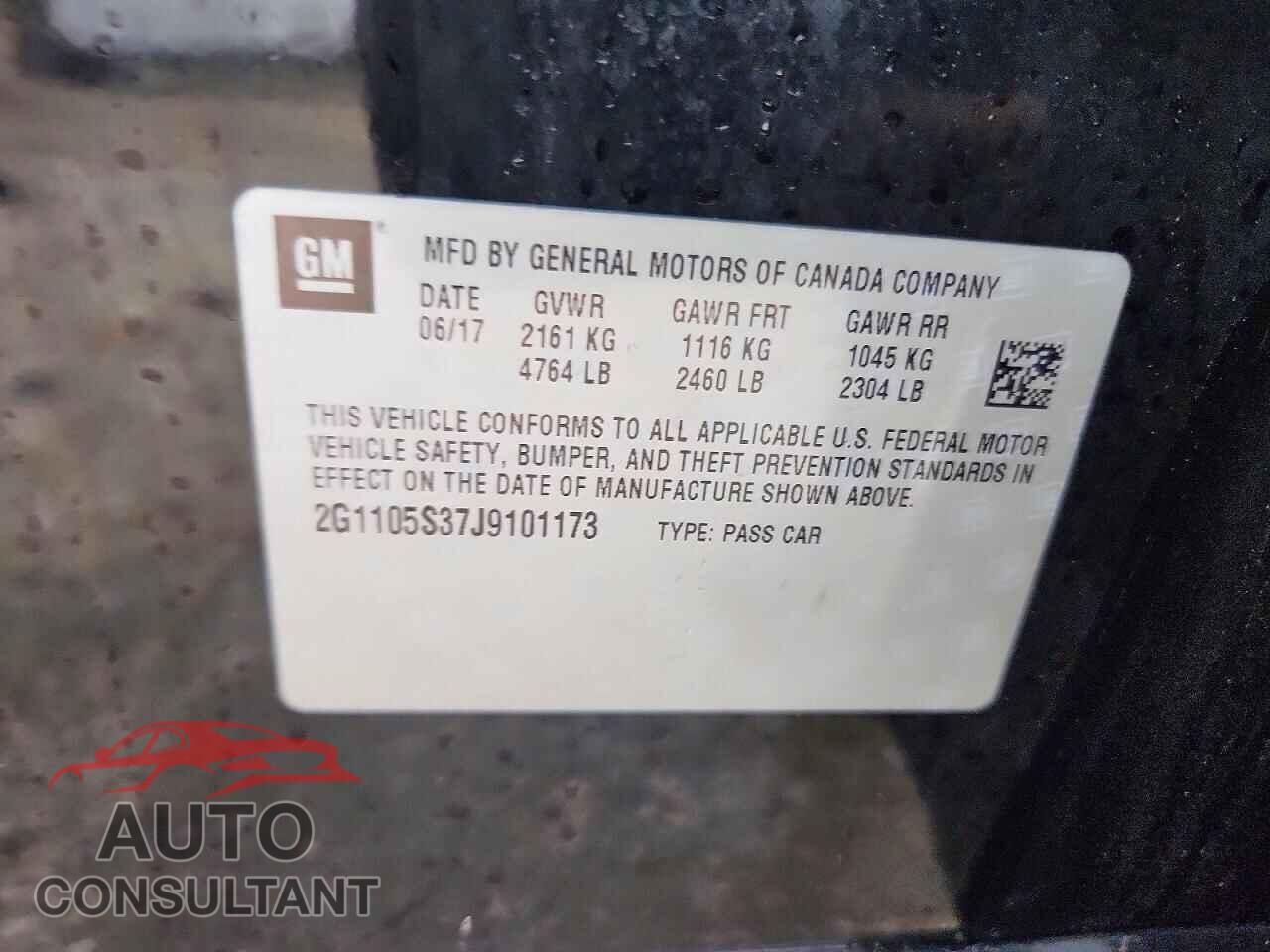 CHEVROLET IMPALA 2018 - 2G1105S37J9101173