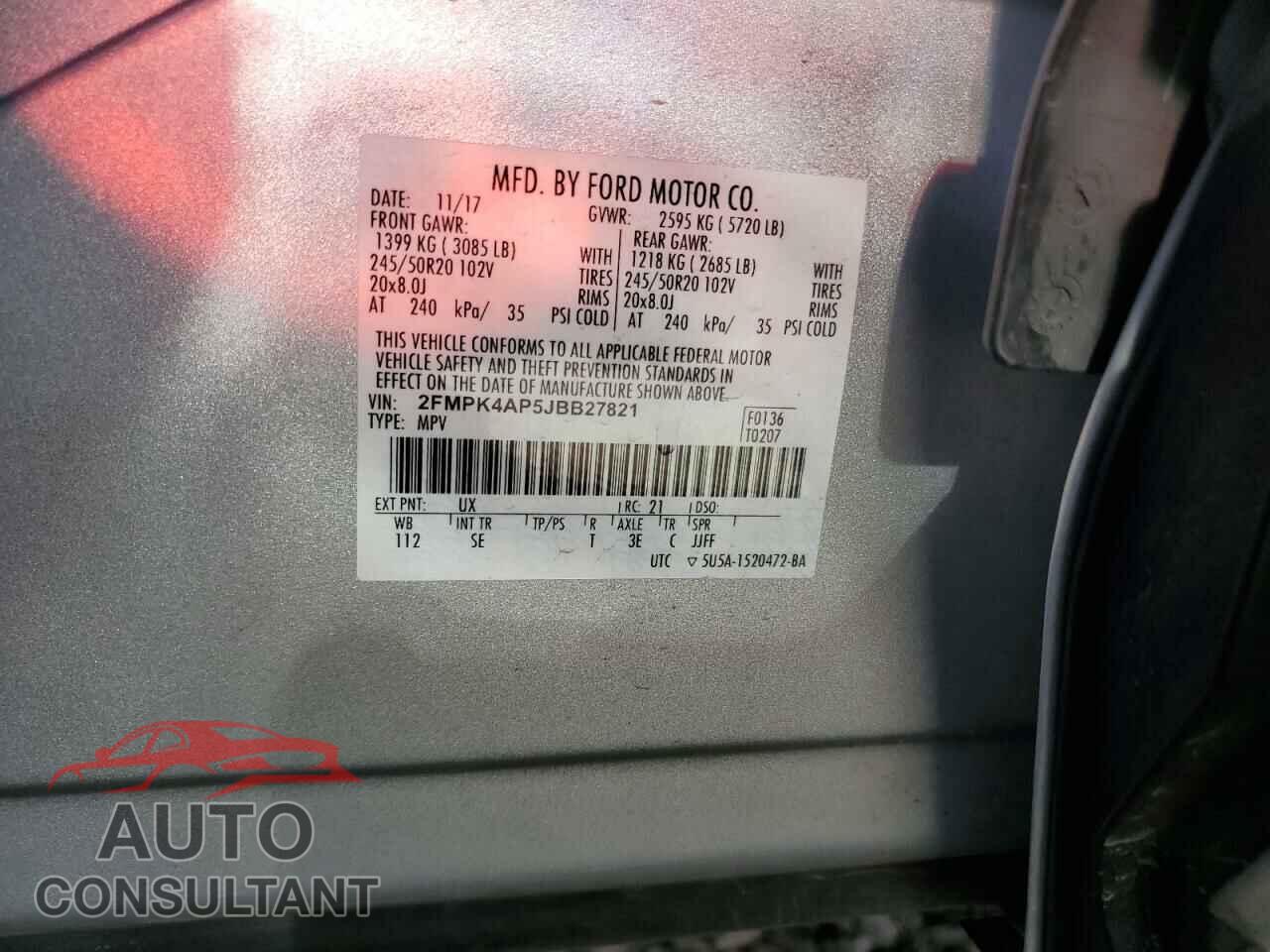 FORD EDGE 2018 - 2FMPK4AP5JBB27821