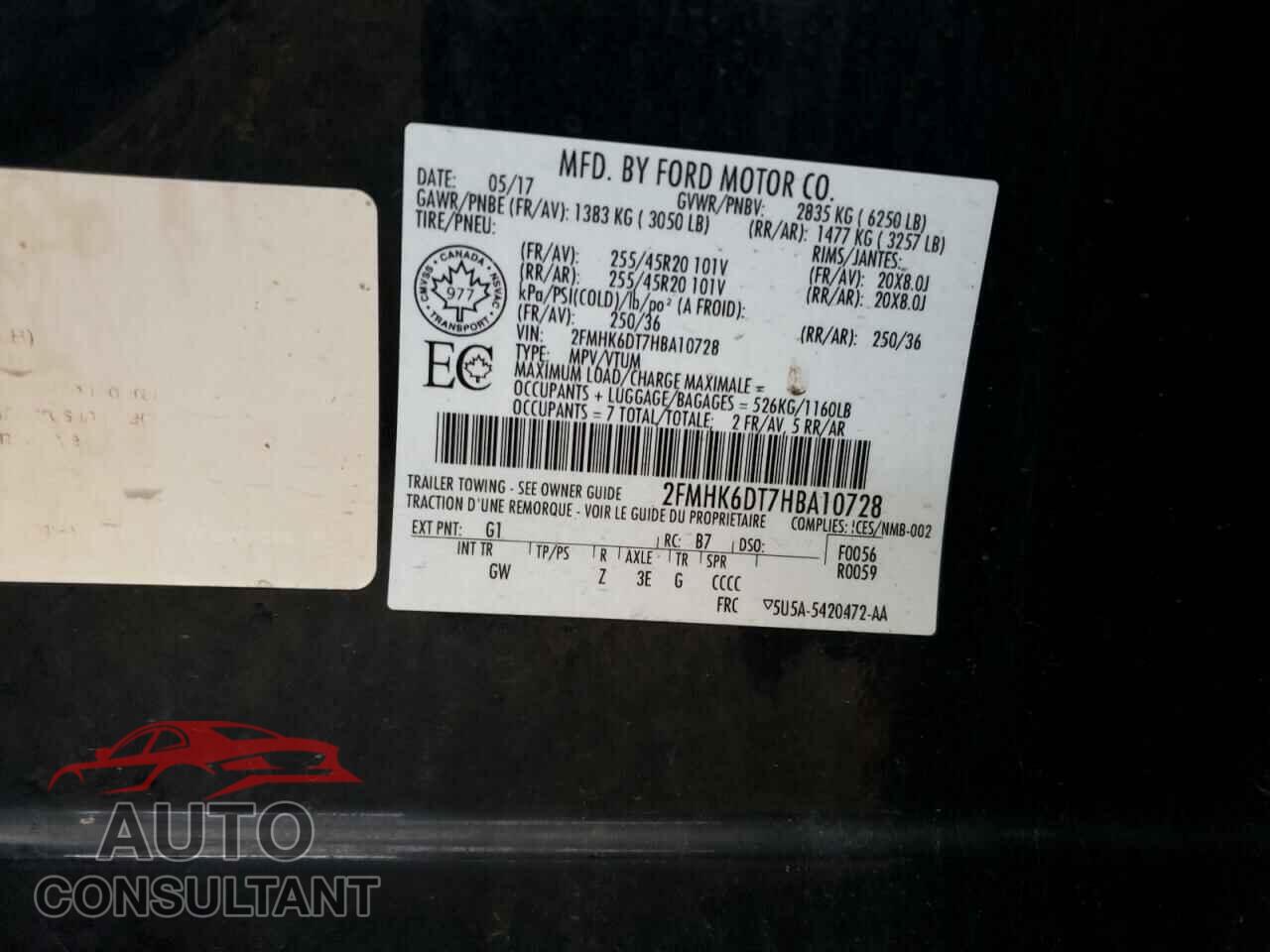FORD FLEX 2017 - 2FMHK6DT7HBA10728