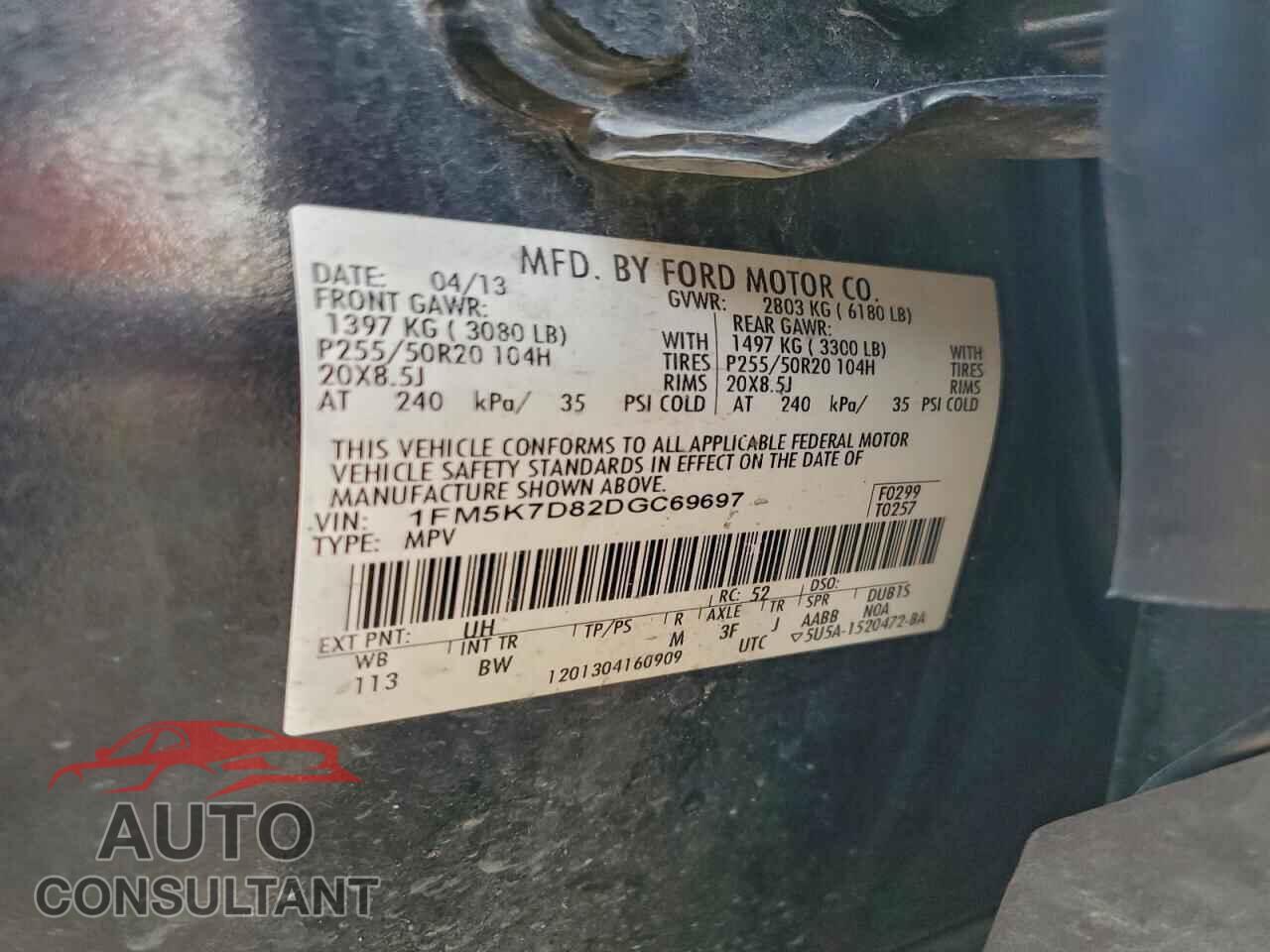 FORD EXPLORER 2013 - 1FM5K7D82DGC69697