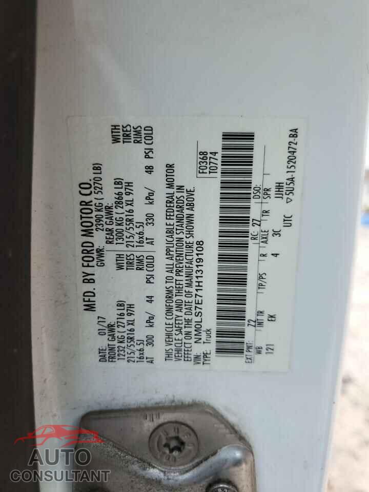 FORD TRANSIT 2017 - NM0LS7E71H1319108