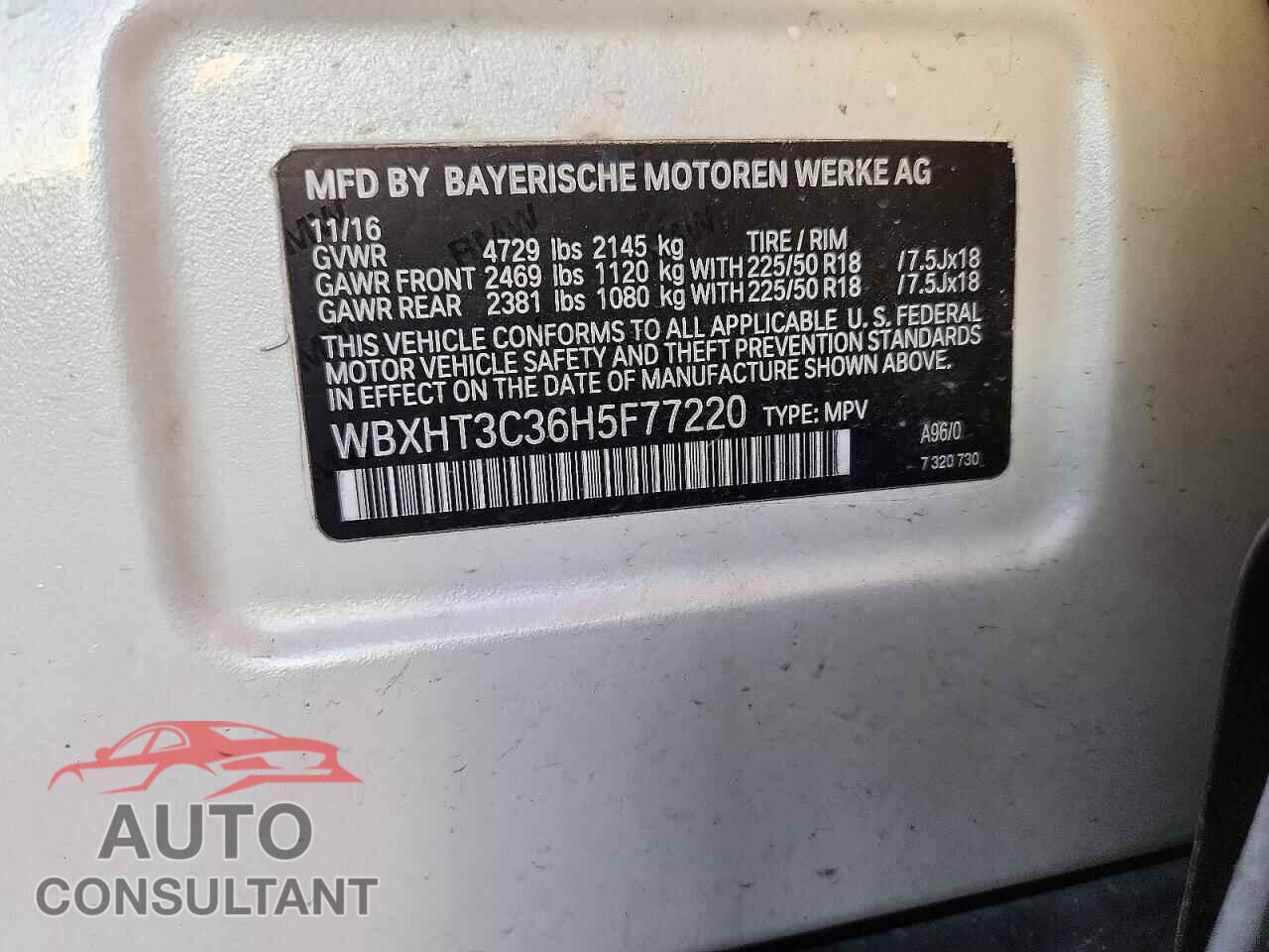 BMW X1 2017 - WBXHT3C36H5F77220